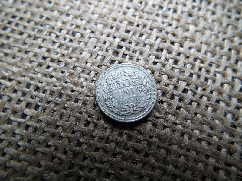 Hollandia , ezüst 10 cents 1935 , cent 