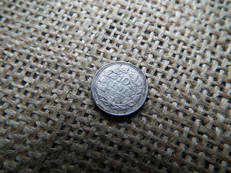 Hollandia , ezüst 10 cents 1937 , cent 