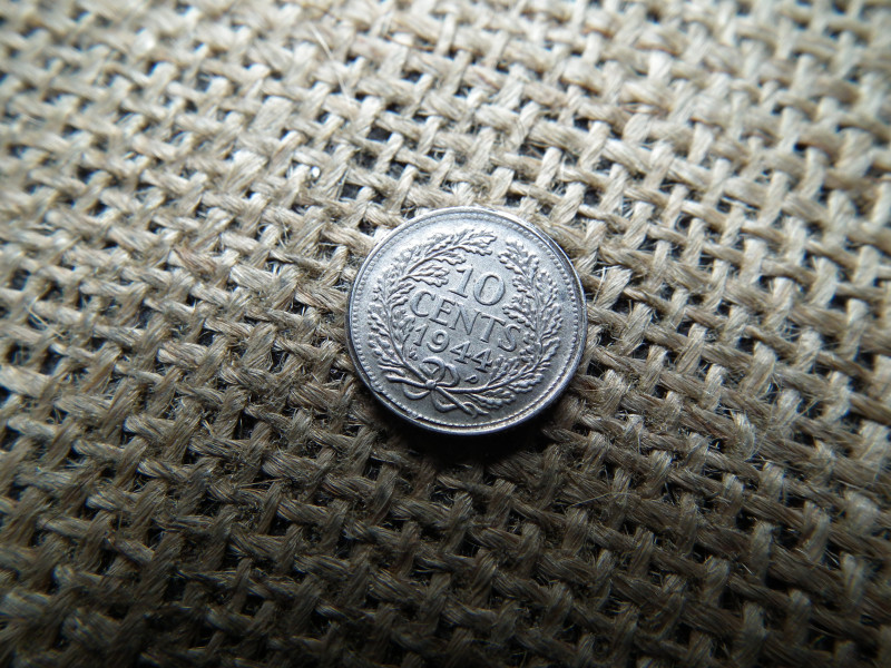 Hollandia , ezüst 10 cents 1944 , cent 
