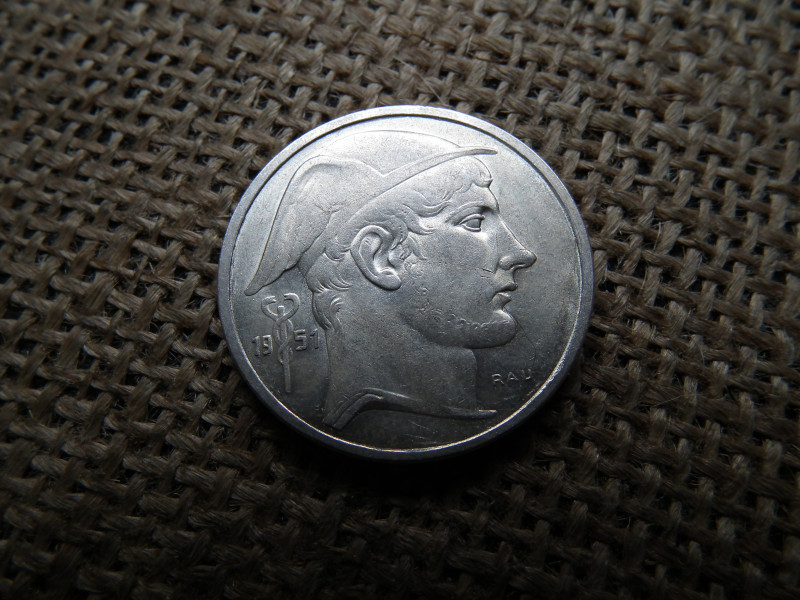 Belgium , ezüst 50 frank 1951 , francs , francia szöveg 