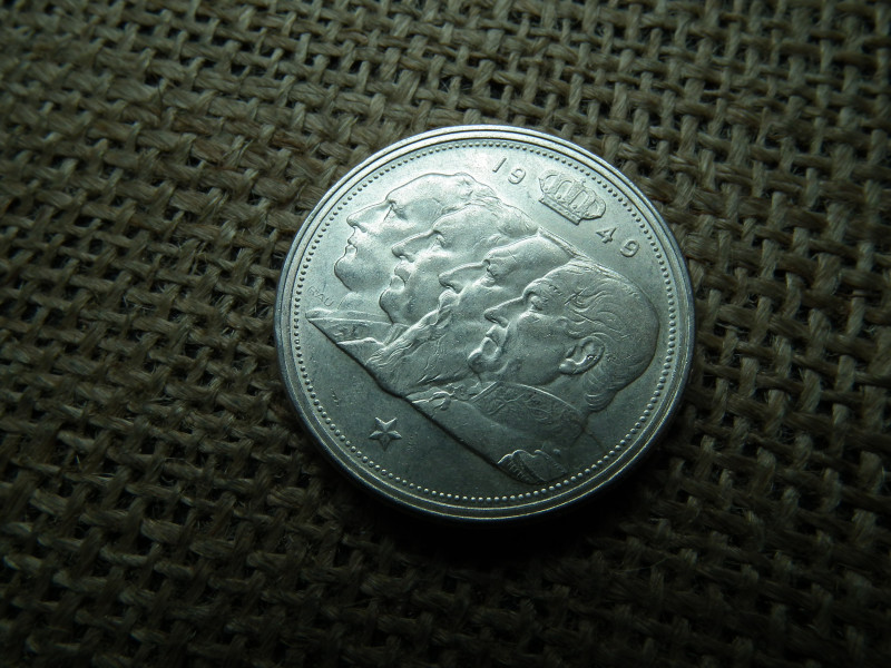 Belgium , ezüst 100 frank 1949  , francs 