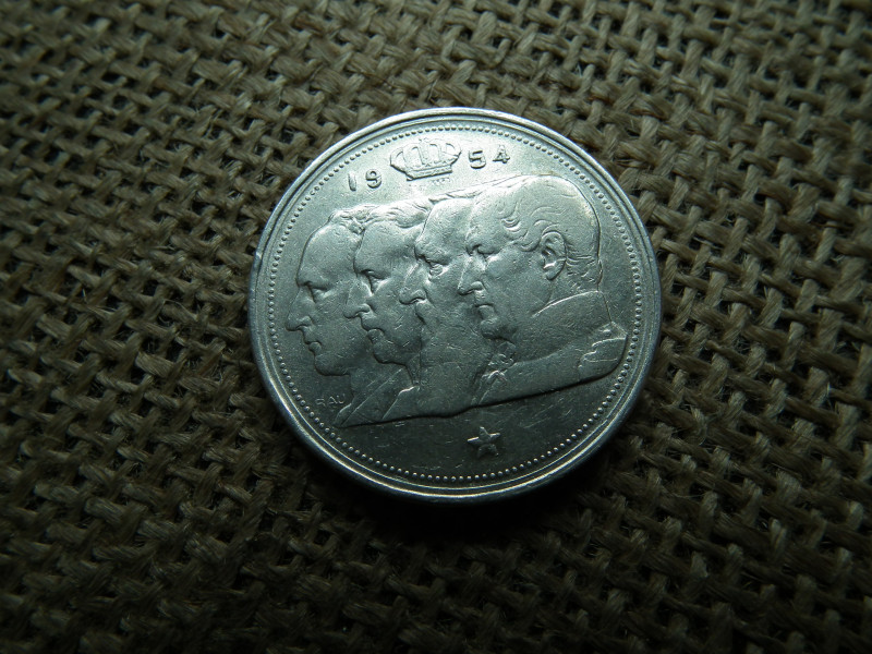 Belgium , ezüst 100 frank 1954  , francs 