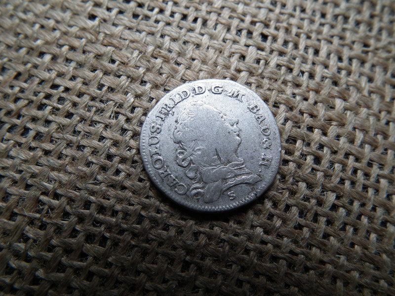 Badeni Magráviat ( Baden , Német Tartományok ) Ezüst 10 krajcár 1767 , Kreuzers – Frigyes Károly , ritka 