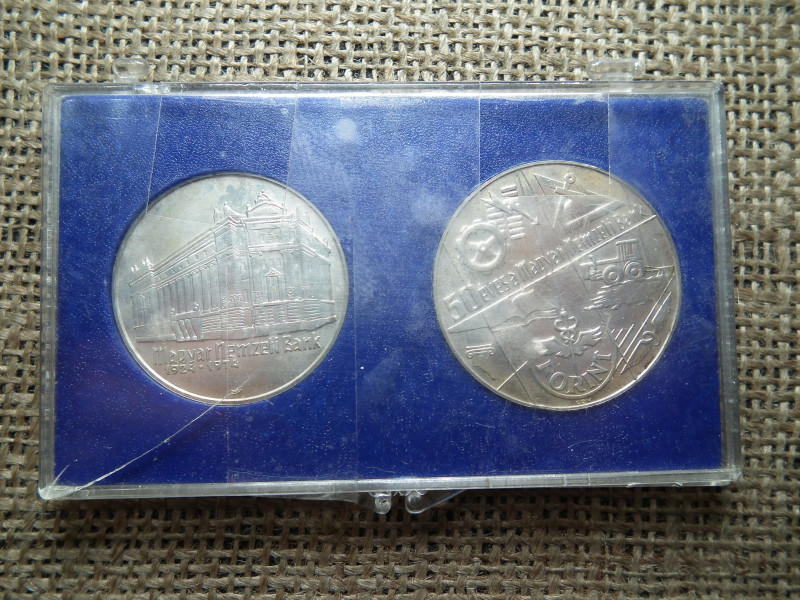 50 éves a Magyar Nemzeti Bank pár 100 és 50 Forint 1974 , eredeti tokban