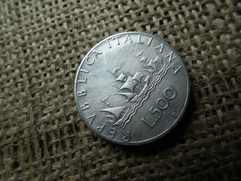 Olaszország , ezüst 500 lire 1965 , líra 