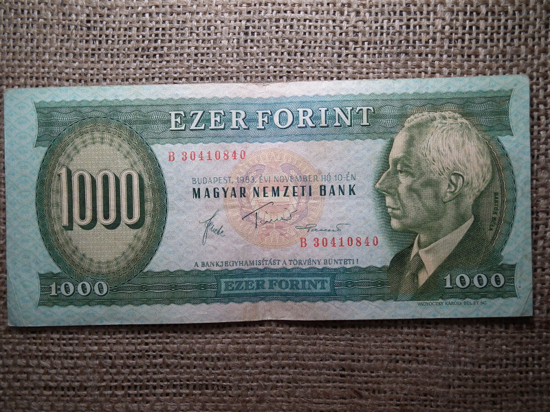 1000 forint 1983 B , Bartók 