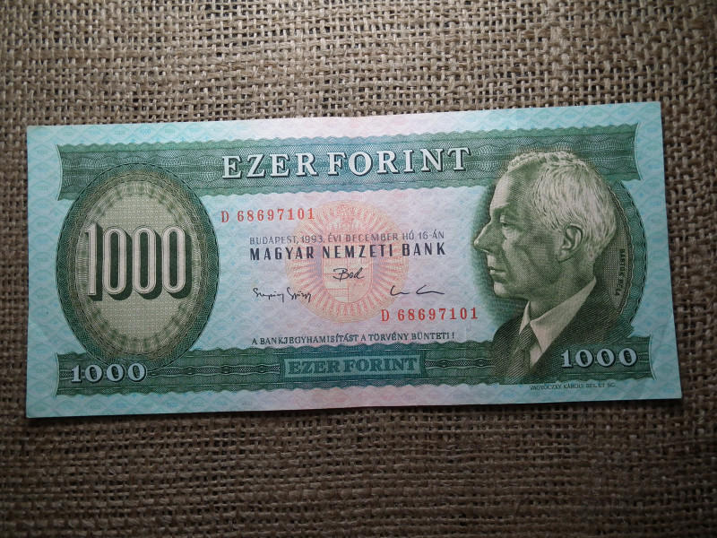 1000 forint 1993 D , Bartók 