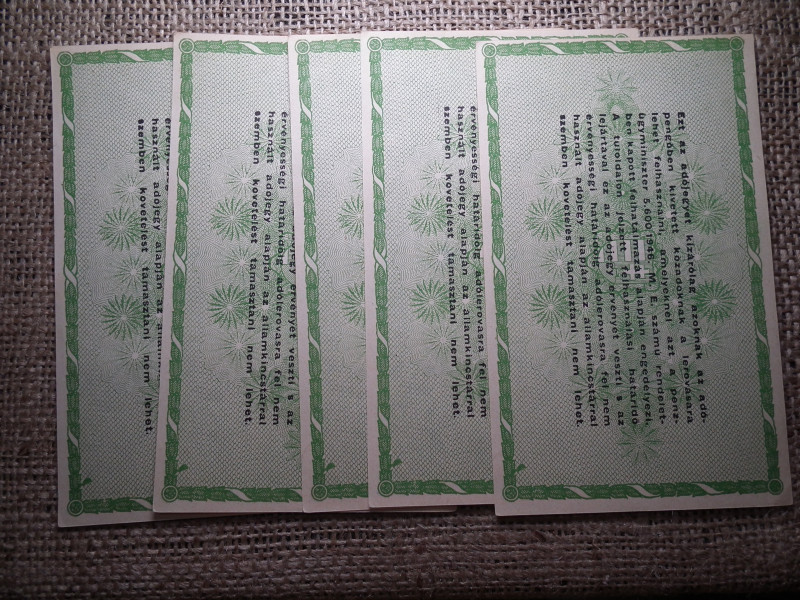 Ötvenezer adópengő 1946 , sorszám nélküli ! 5 db sorszámkövető :) nyomdahibás ! 