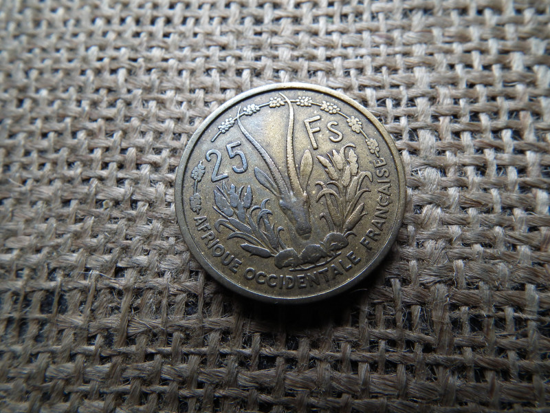 Francia Nyugat-Afrika 25 francs 1956 , frank