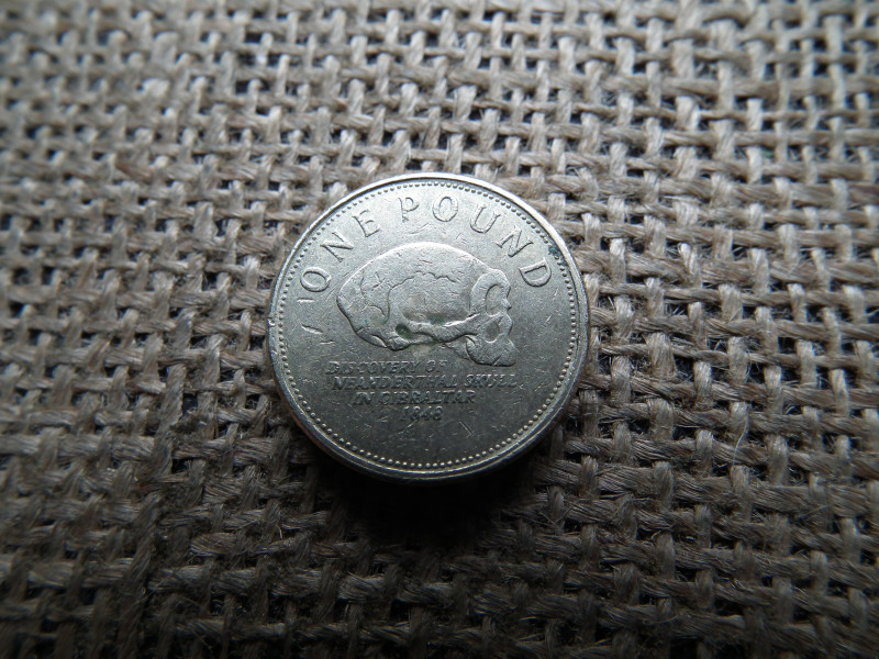 1 pound 2010 Gibraltár , II. Erzsébet neandervölgyi koponyája