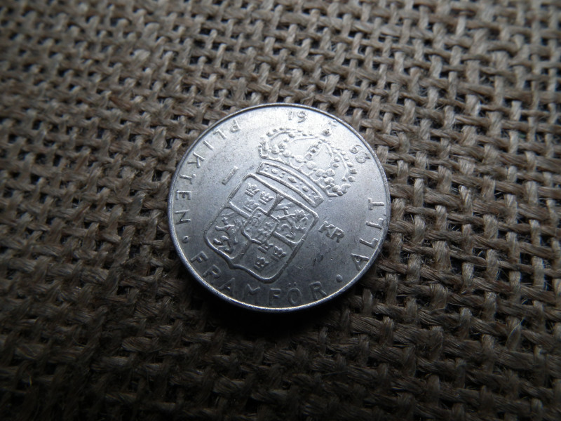 Svédország , ezüst 1 korona 1963