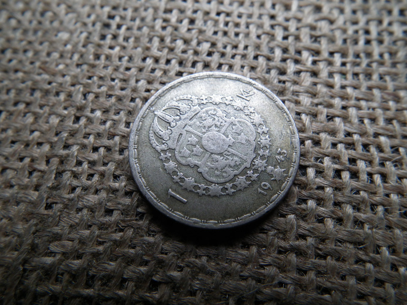 Svédország , ezüst 1 korona 1943