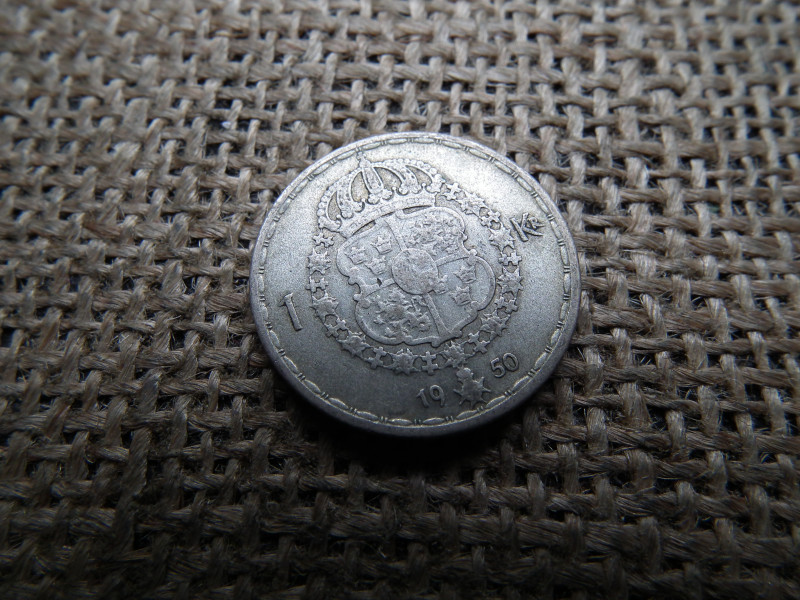 Svédország , ezüst 1 korona 1950