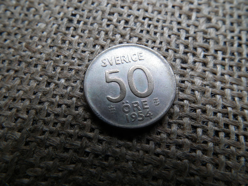 Svédország , ezüst 50 öre 1954