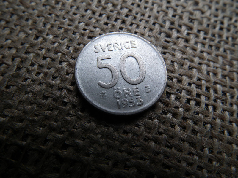 Svédország , ezüst 50 öre 1953