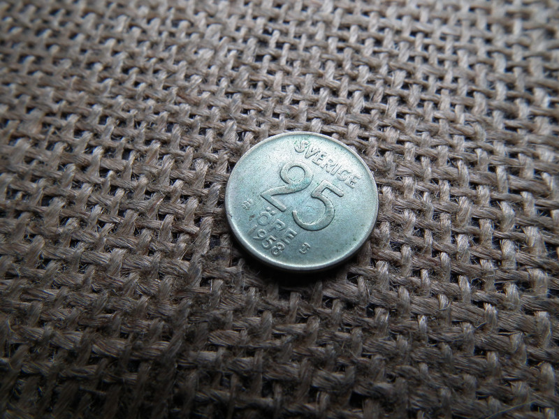 Svédország , ezüst 25 öre 1958