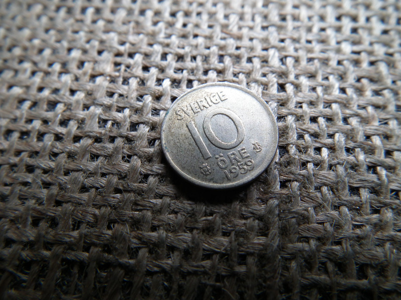 Svédország , ezüst 10 öre 1959