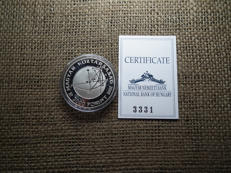 BOLYAI JÁNOS 3000 FORINT 2002 EZÜST PP