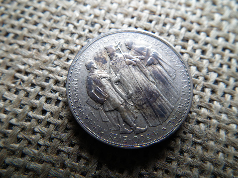 Ezüst 2 pengő 1935 , nagyon szép PATINÁS , Pázmány