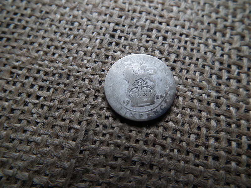 Egyesült Királyság , ezüst 6 pence 1924