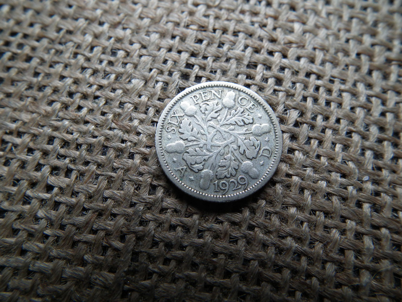 Egyesült Királyság , ezüst 6 pence 1929