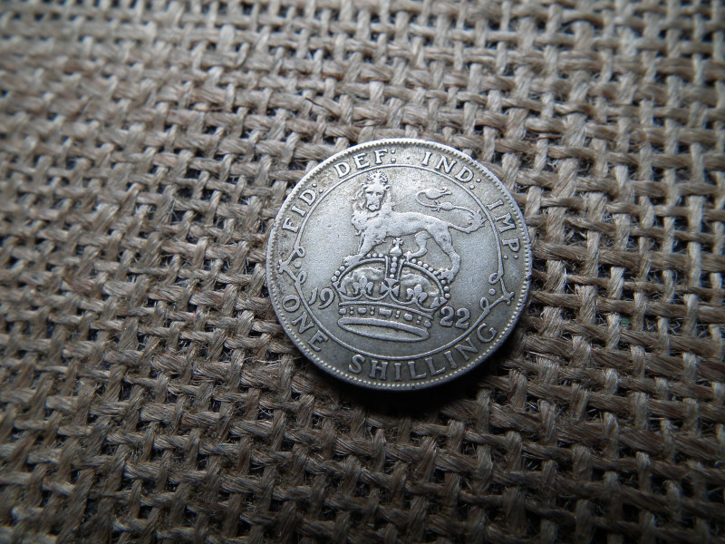 Egyesült Királyság , ezüst 1 shilling 1922