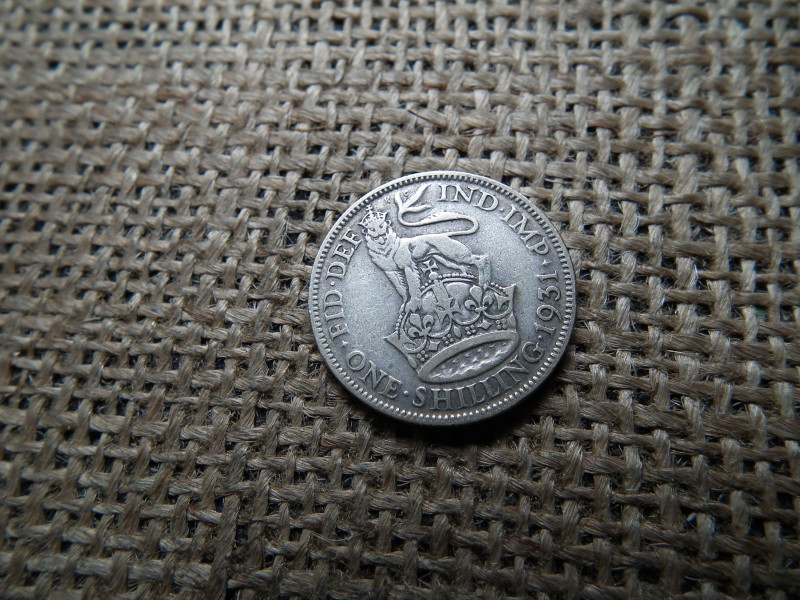 Egyesült Királyság , ezüst 1 shilling 1931