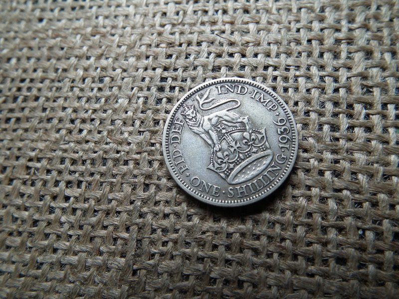 Egyesült Királyság , ezüst 1 shilling 1936