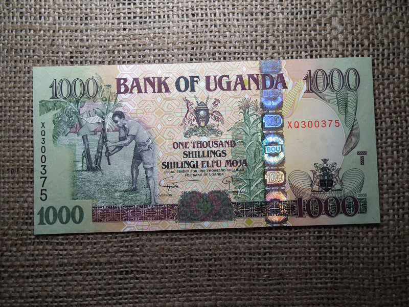 Uganda 1000 shillings 2008 UNC , A2