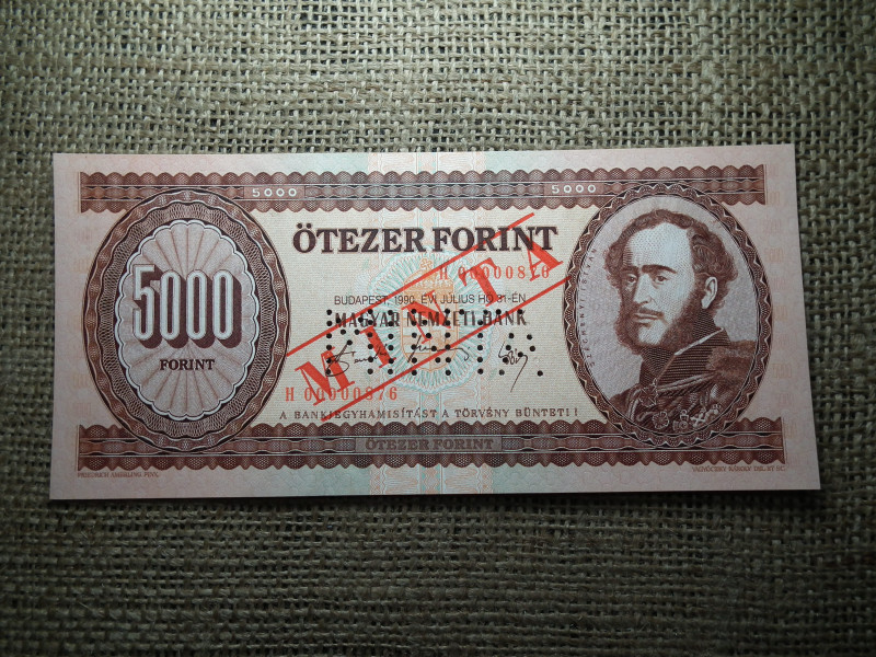 5000 forint 1990 H , MINTA , UNC ! RITKA