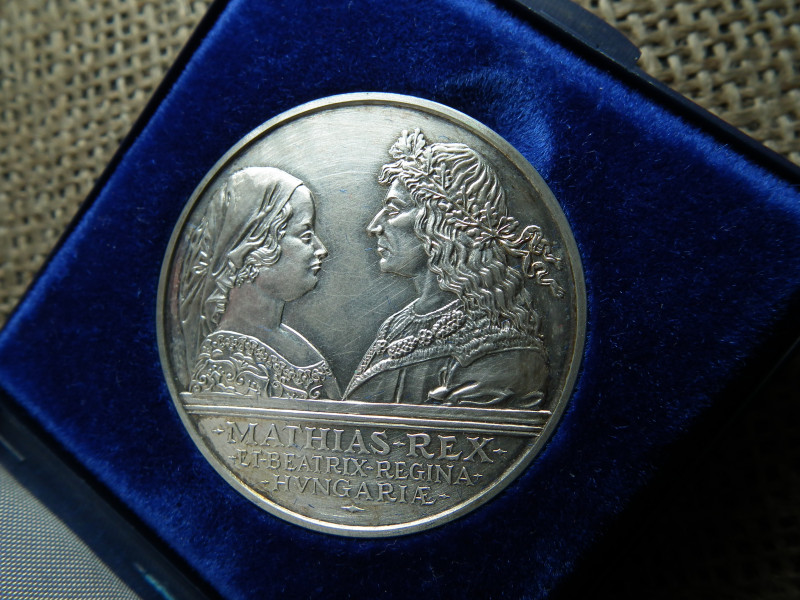 Ezüst 500 forint 1990 BU , díszdoboz , Mátyás király és Beatrix királyné