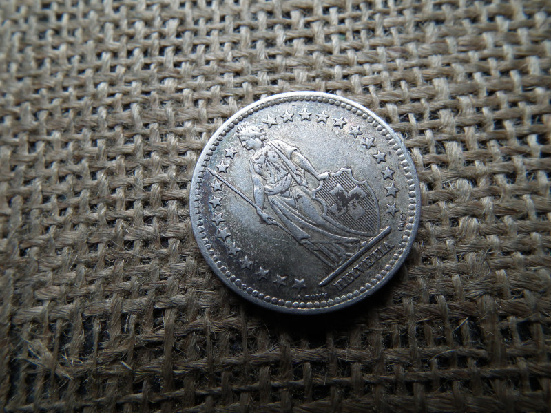 Svájc , ezüst 2 frank 1953 , francs 