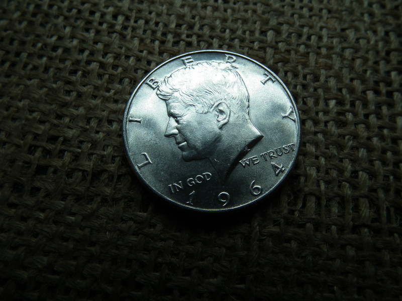 USA , ezüst 1/2 dollár 1964 , dollar , D , extra 