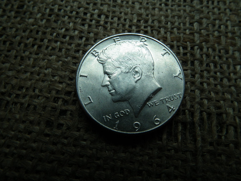 USA , ezüst 1/2 dollár 1964 , dollar , D , extra 