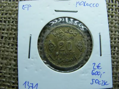 Marokkó 20 frank, 1953