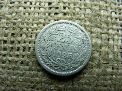 Holland 25 cent, 1925, ezüst