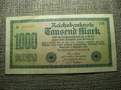 1000 márka bankjegy, 1922, Németország