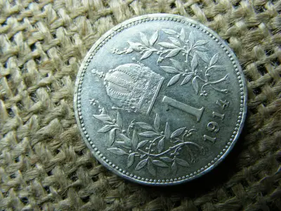 Ezüst 1 korona érme, 1914, Corona