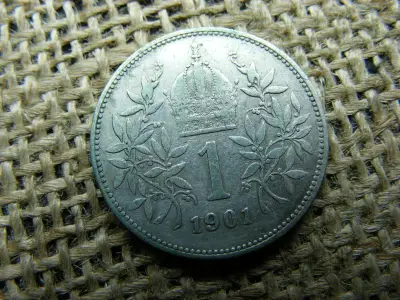 Ezüst 1 korona érme, 1901, corona