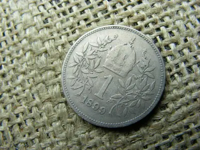 Ezüst 1 korona érme, 1899, corona