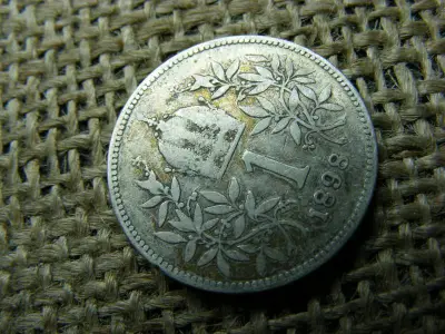 Ezüst 1 korona érme, 1898, corona