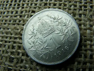 Ezüst 1 korona érme, 1916, Corona