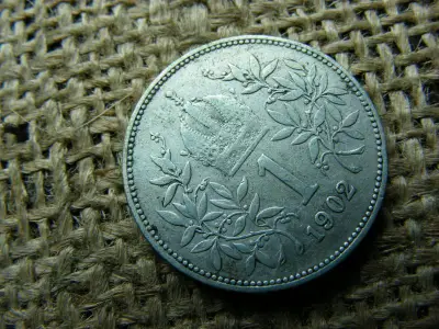 Ezüst 1 korona érme, 1902, corona