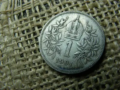 Ezüst 1 korona érme, 1901, Corona