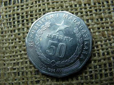 Madagaszkár 50 Ariary, 1996, mottóval