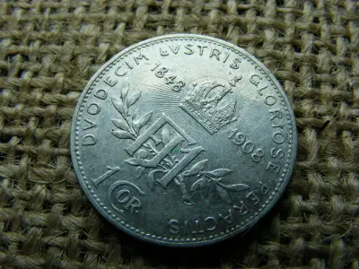 Ezüst 1 korona érme, 1908, Corona
