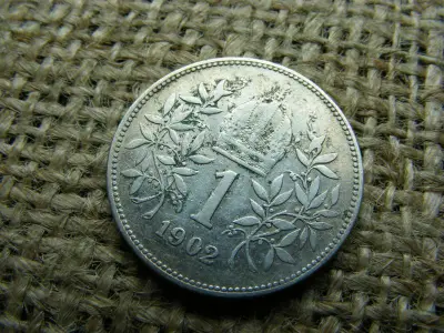 Ezüst 1 korona érme, 1902, Corona