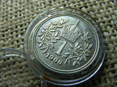Ezüst 1 korona 1900-2000, corona, 100 éves, utánveret