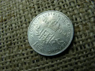 Ezüst 1 korona érme, 1908, Corona
