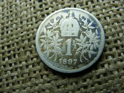 Ezüst 1 korona érme, 1897, Corona